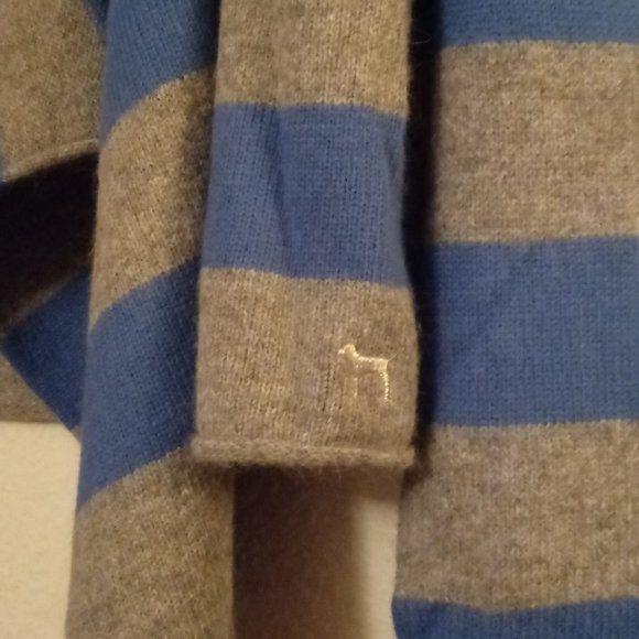 Vs Pink Blue Stripe Crop Cardigan Sweater - Picture 9 of 11